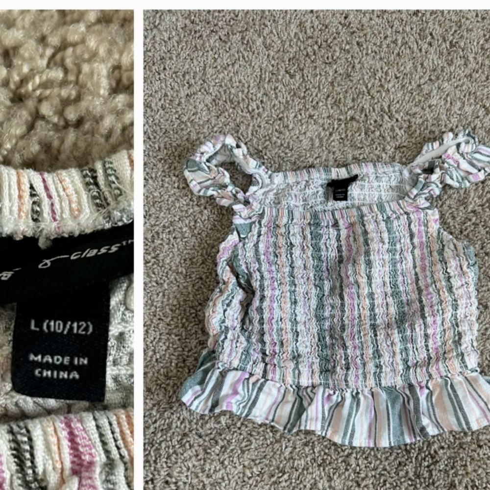 Striped Kids Crop Top